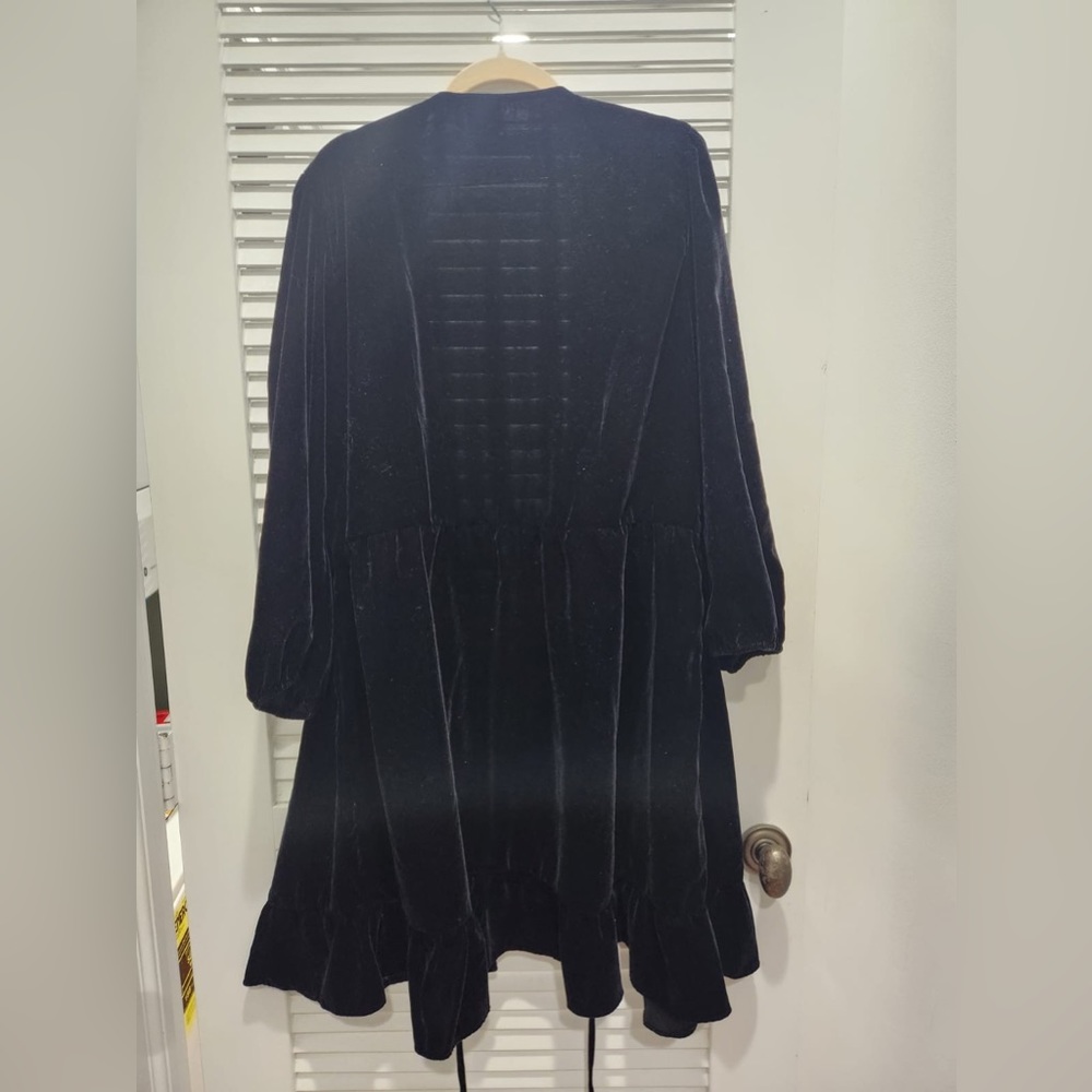 Gap Velvet Black Wrap Mini Dress XXL - Picture 3 of 6